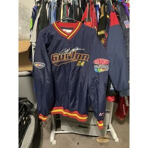 Size L- VTG Jeff Gordon NASCAR Long Sleeve Nylon Pullover Sweater